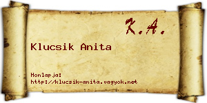 Klucsik Anita névjegykártya